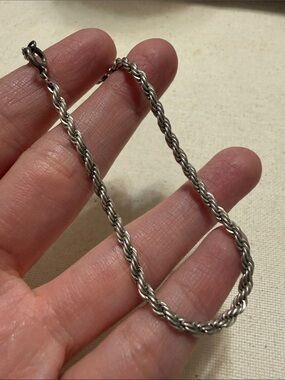 Sterling Silver Rope Chain bracelet 7.75’ inches long